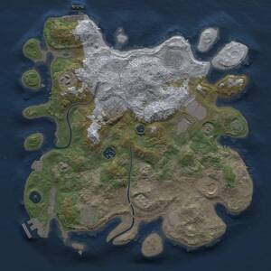 Thumbnail Rust Map: Procedural Map, Size: 3500, Seed: 1257219266, 13 Monuments