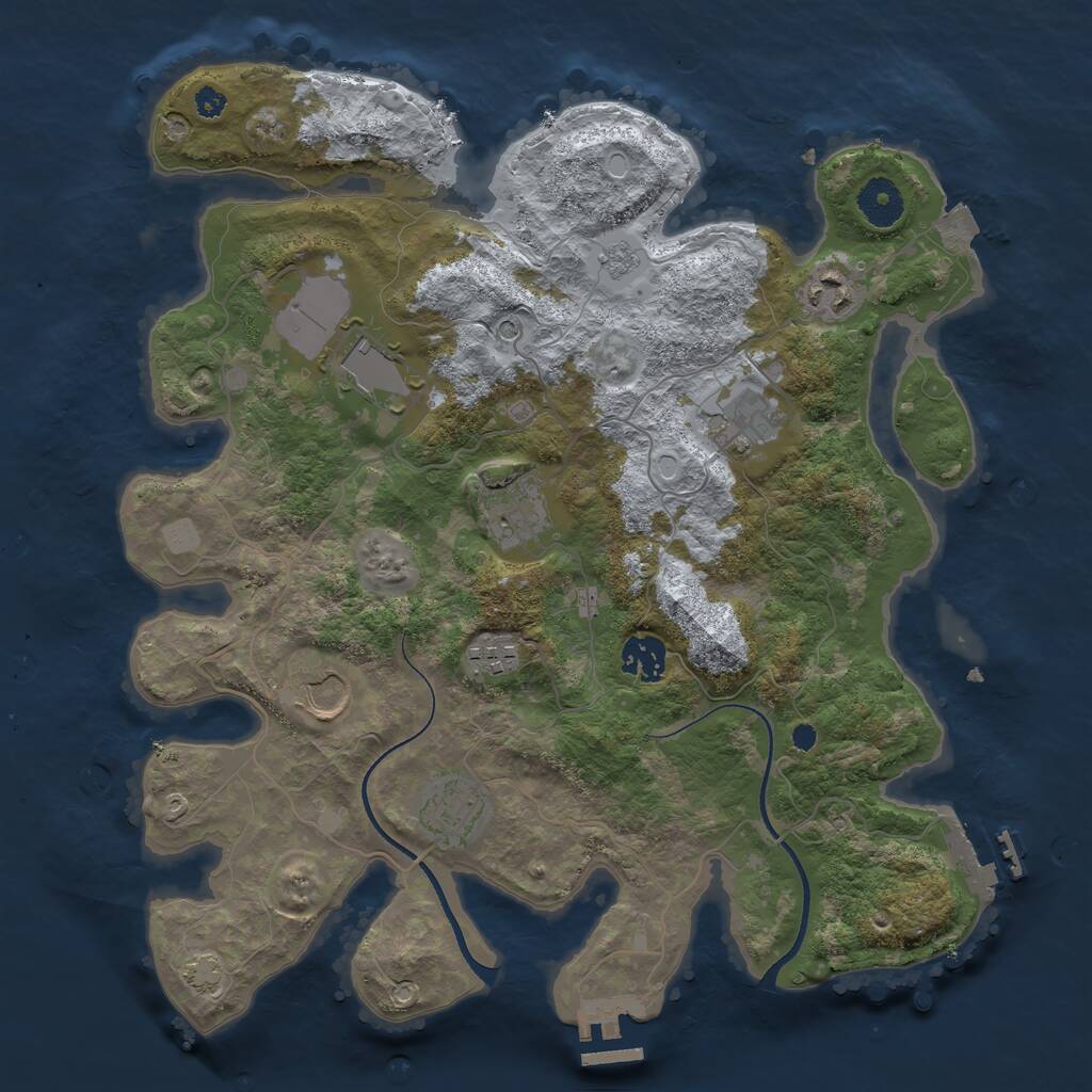 Rust Map: Procedural Map, Size: 3550, Seed: 540084, 14 Monuments