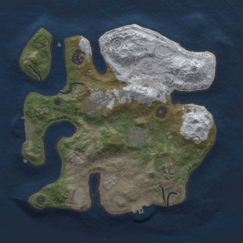 Rust Map: Procedural Map, Size: 3000, Seed: 1506867073, 14 Monuments