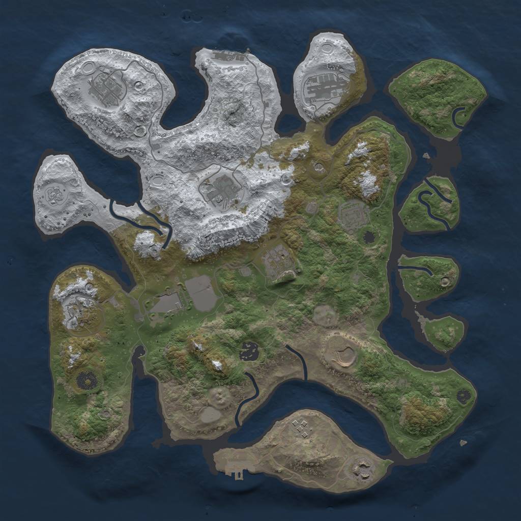 Rust Map: Procedural Map, Size: 3850, Seed: 1526751344, 20 Monuments