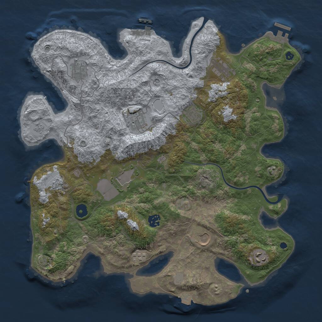 Rust Map: Procedural Map, Size: 3850, Seed: 1526751344, 16 Monuments