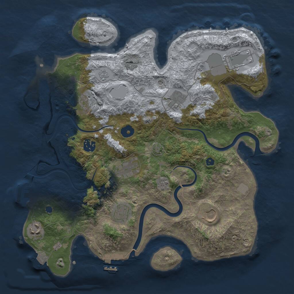 Rust Map: Procedural Map, Size: 3500, Seed: 274769172, 15 Monuments