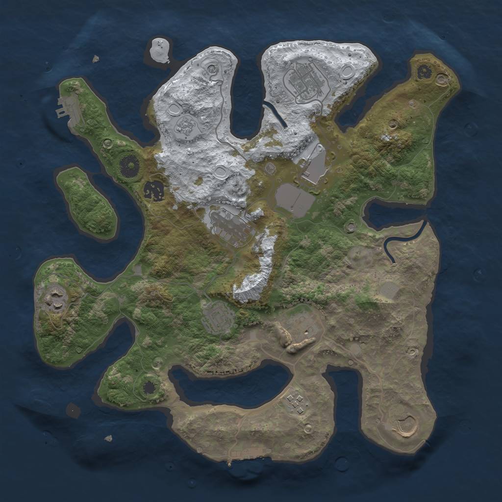 Rust Map: Procedural Map, Size: 3500, Seed: 3626783, 18 Monuments