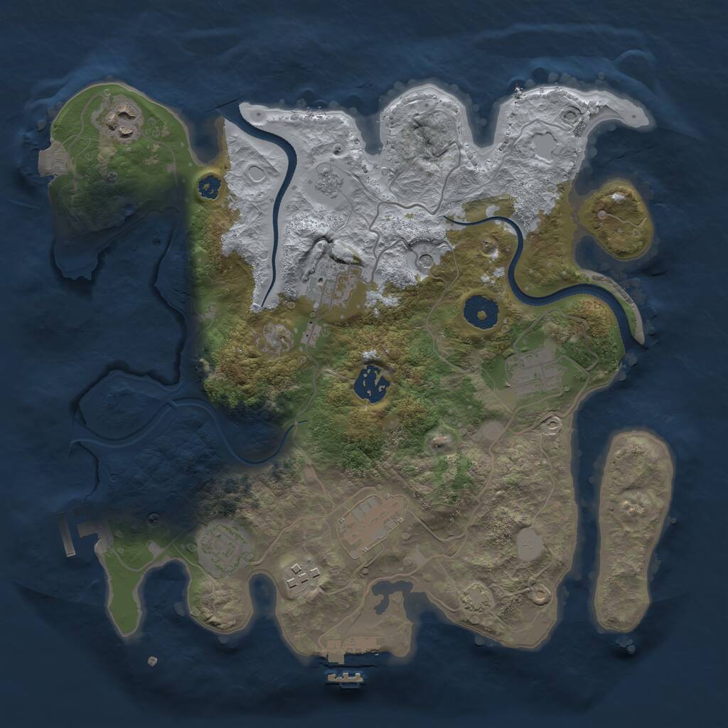 Rust Map: Procedural Map, Size: 3200, Seed: 527856573, 13 Monuments