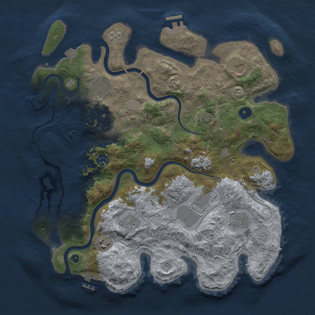 Rust Map: Procedural Map, Size: 3850, Seed: 539142314, 15 Monuments