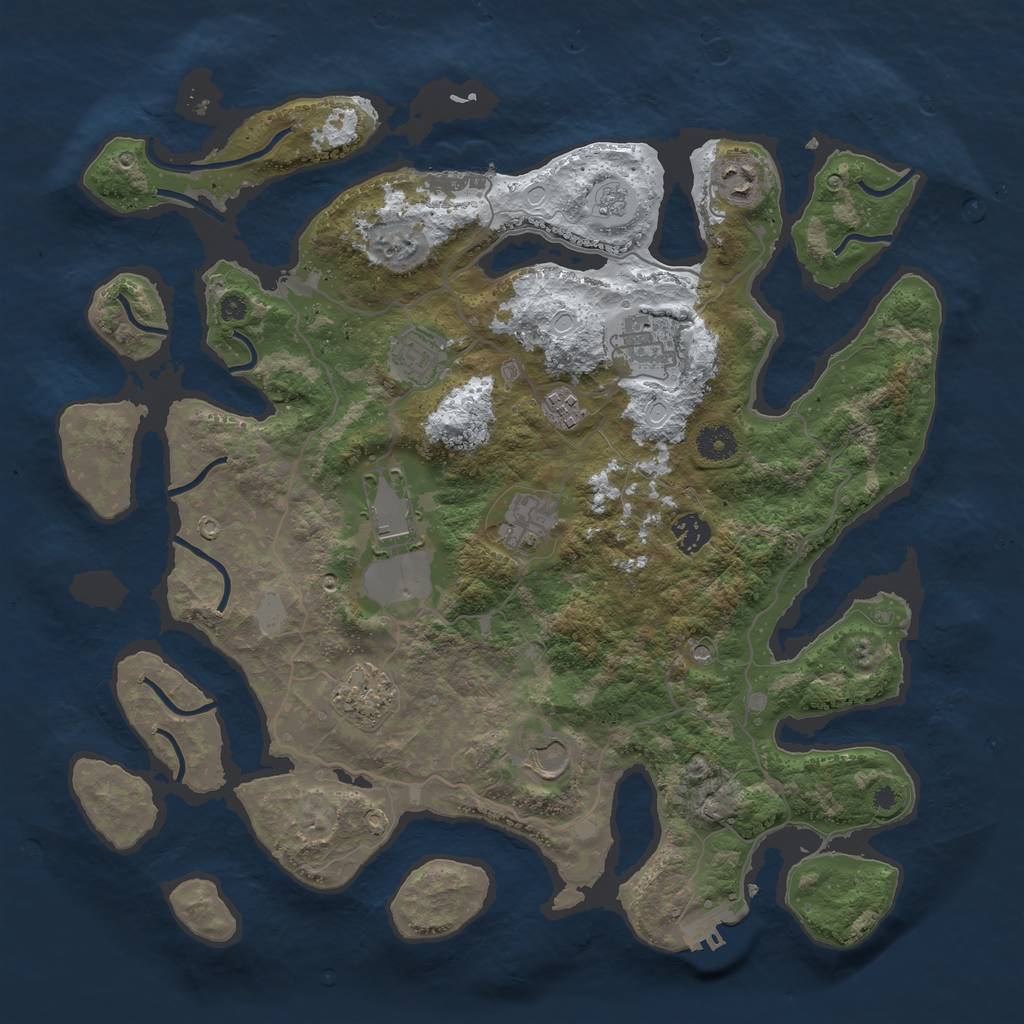 Rust Map: Procedural Map, Size: 4000, Seed: 650080430, 18 Monuments