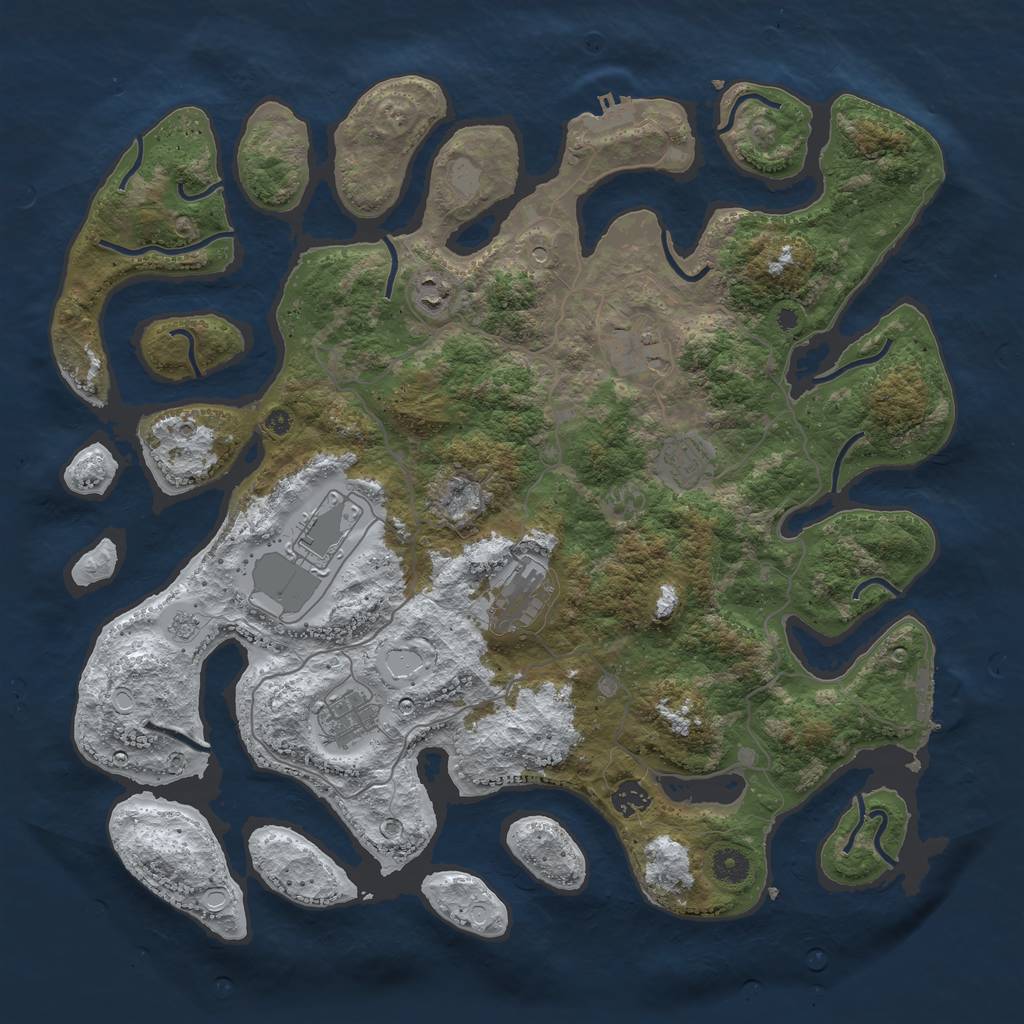 Rust Map: Procedural Map, Size: 4250, Seed: 1742191411, 16 Monuments