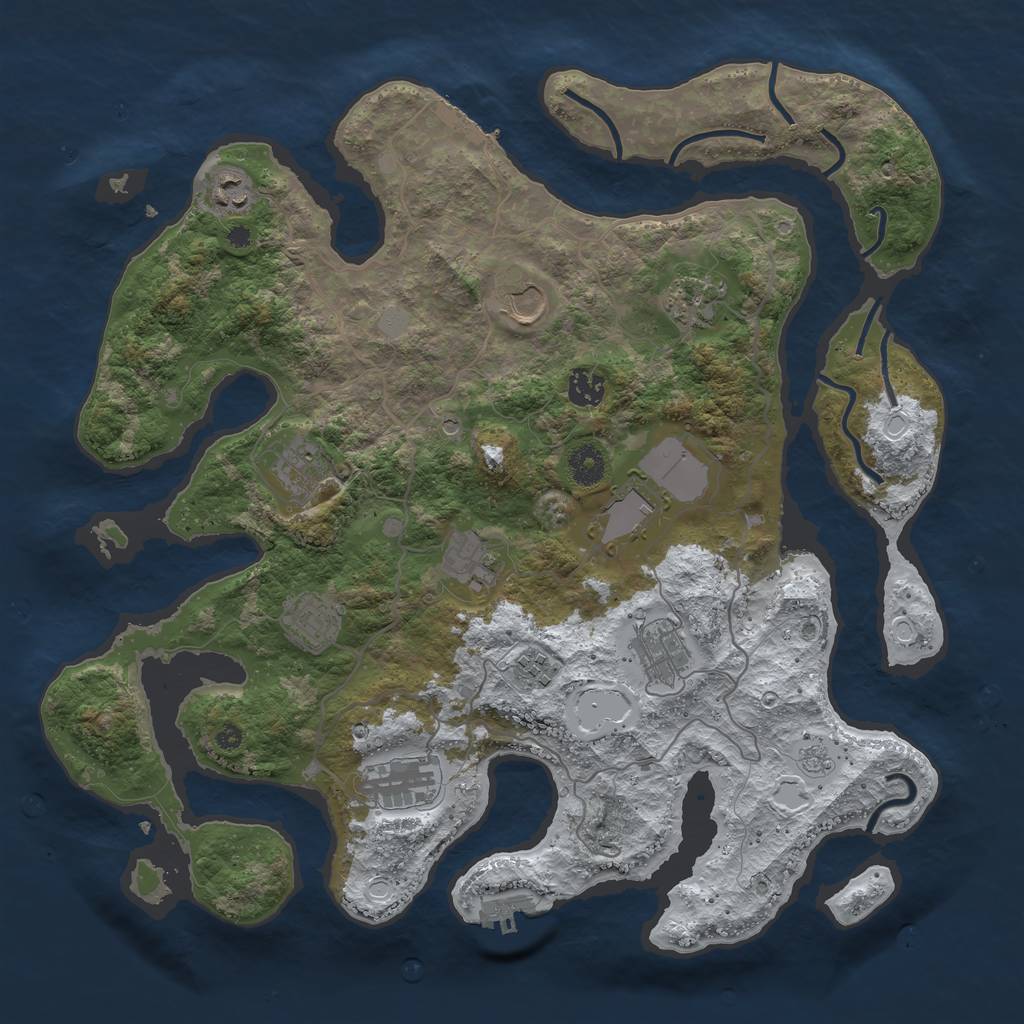 Rust Map: Procedural Map, Size: 4000, Seed: 211124758, 20 Monuments