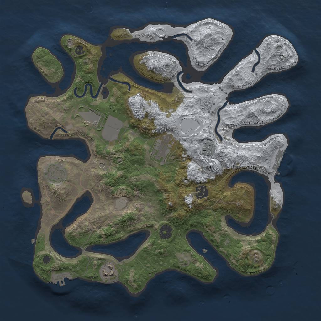 Rust Map: Procedural Map, Size: 3500, Seed: 6251060, 15 Monuments
