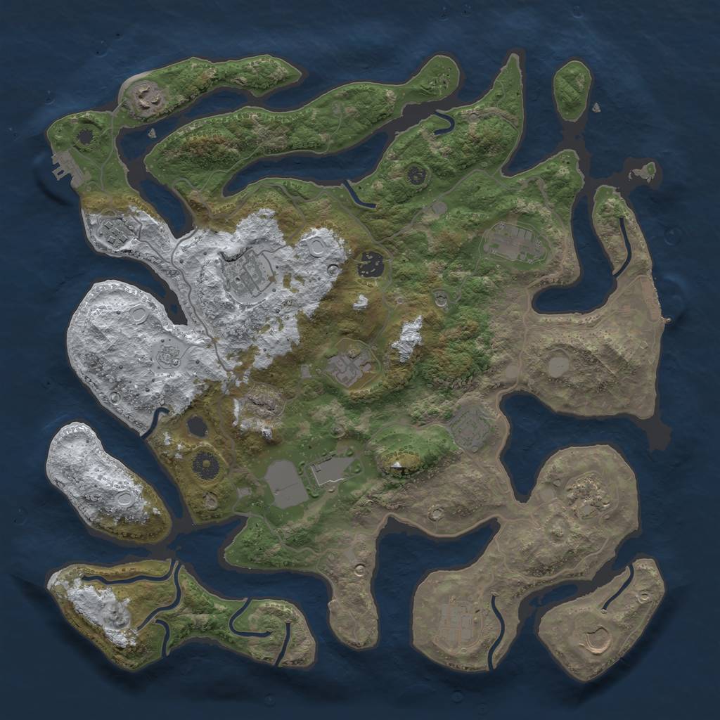 Rust Map: Procedural Map, Size: 4000, Seed: 4256974, 20 Monuments