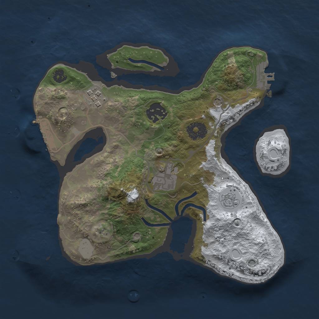 Rust Map: Procedural Map, Size: 2500, Seed: 123123333, 12 Monuments