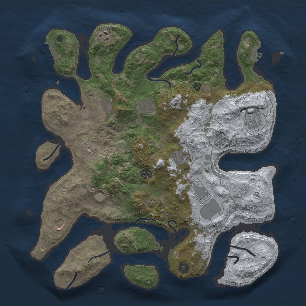 Rust Map: Procedural Map, Size: 4000, Seed: 630227667, 18 Monuments