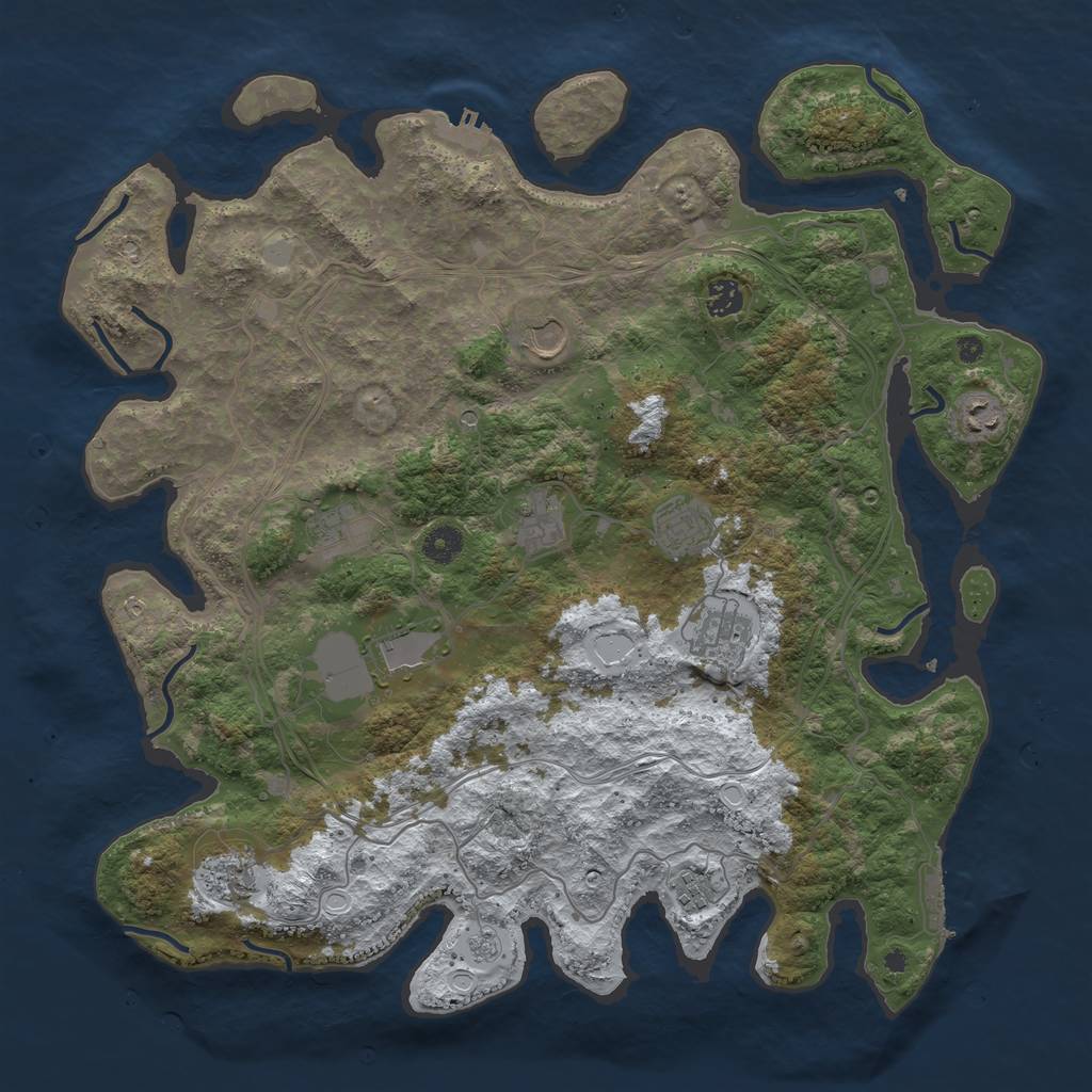 Rust Map: Procedural Map, Size: 4250, Seed: 8500, 19 Monuments