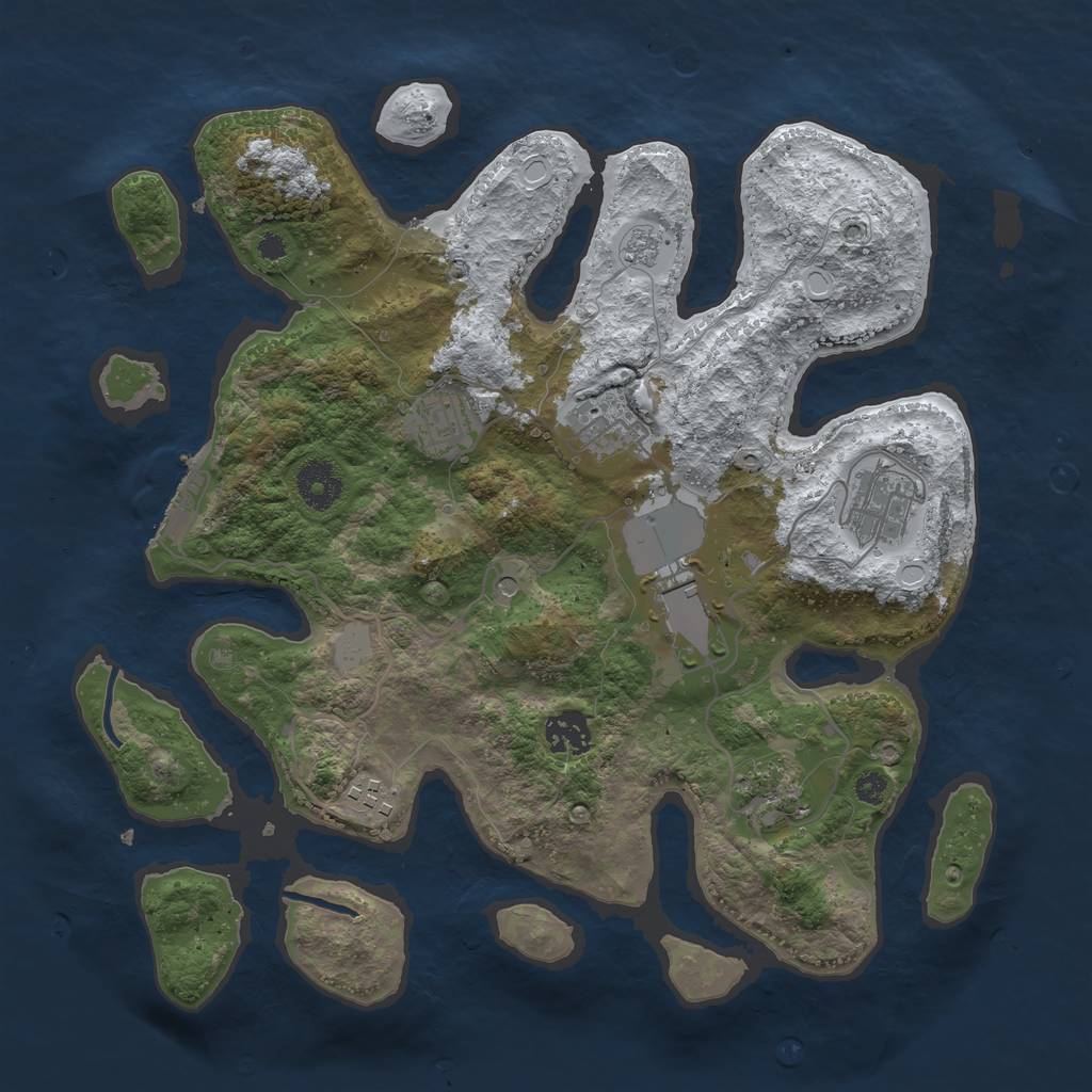 Rust Map: Procedural Map, Size: 3500, Seed: 902384, 15 Monuments