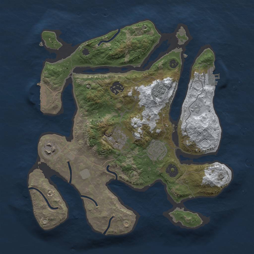 Rust Map: Procedural Map, Size: 3000, Seed: 60363684, 13 Monuments