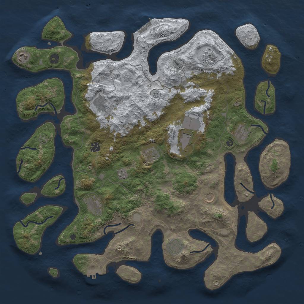 Rust Map: Procedural Map, Size: 4500, Seed: 1554988, 20 Monuments