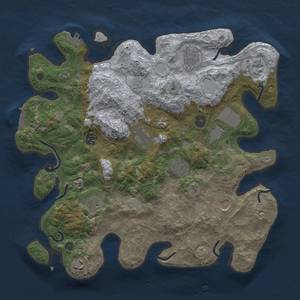 Thumbnail Rust Map: Procedural Map, Size: 3750, Seed: 1, 17 Monuments