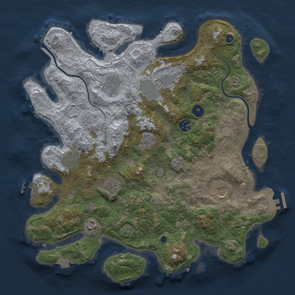 Rust Map: Procedural Map, Size: 3750, Seed: 457532, 15 Monuments