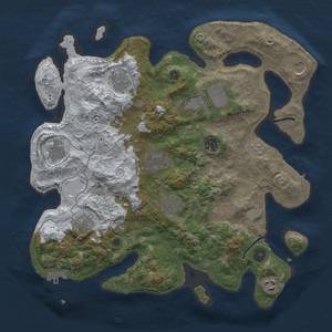 Thumbnail Rust Map: Procedural Map, Size: 3700, Seed: 706945, 19 Monuments