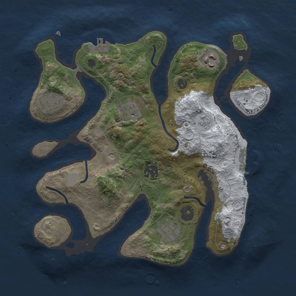 Rust Map: Procedural Map, Size: 3000, Seed: 2008779998, 14 Monuments
