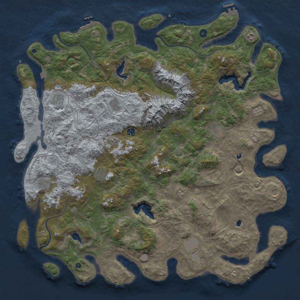 Rust Map: Procedural Map, Size: 5500, Seed: 2, 17 Monuments