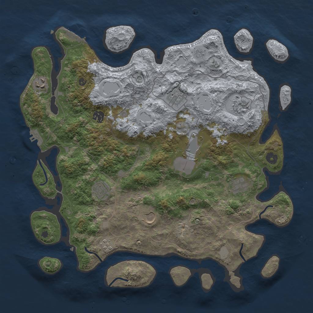 Rust Map: Procedural Map, Size: 4000, Seed: 347593312, 18 Monuments