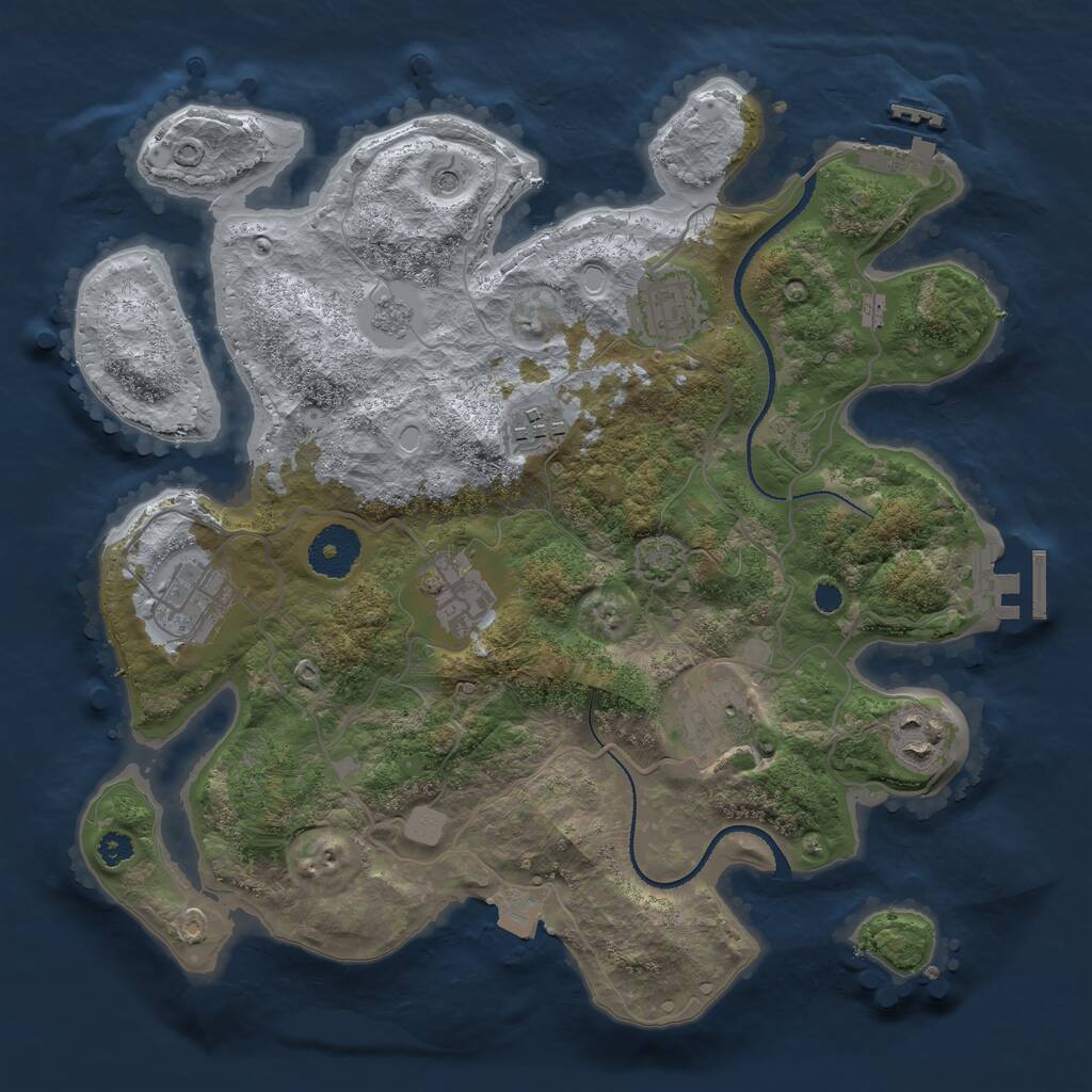 Rust Map: Procedural Map, Size: 3200, Seed: 2541, 12 Monuments