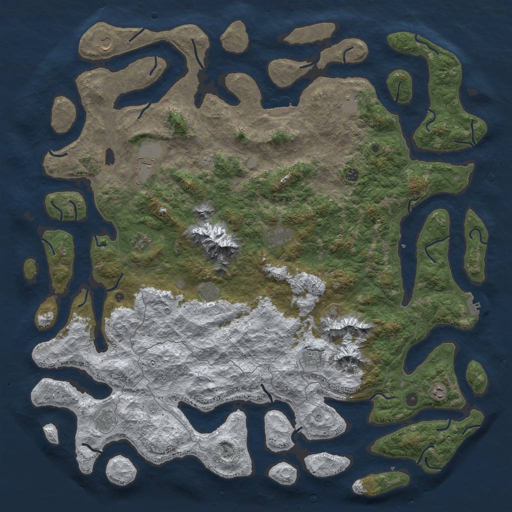 Rust Map: Procedural Map, Size: 6000, Seed: 1555665, 20 Monuments