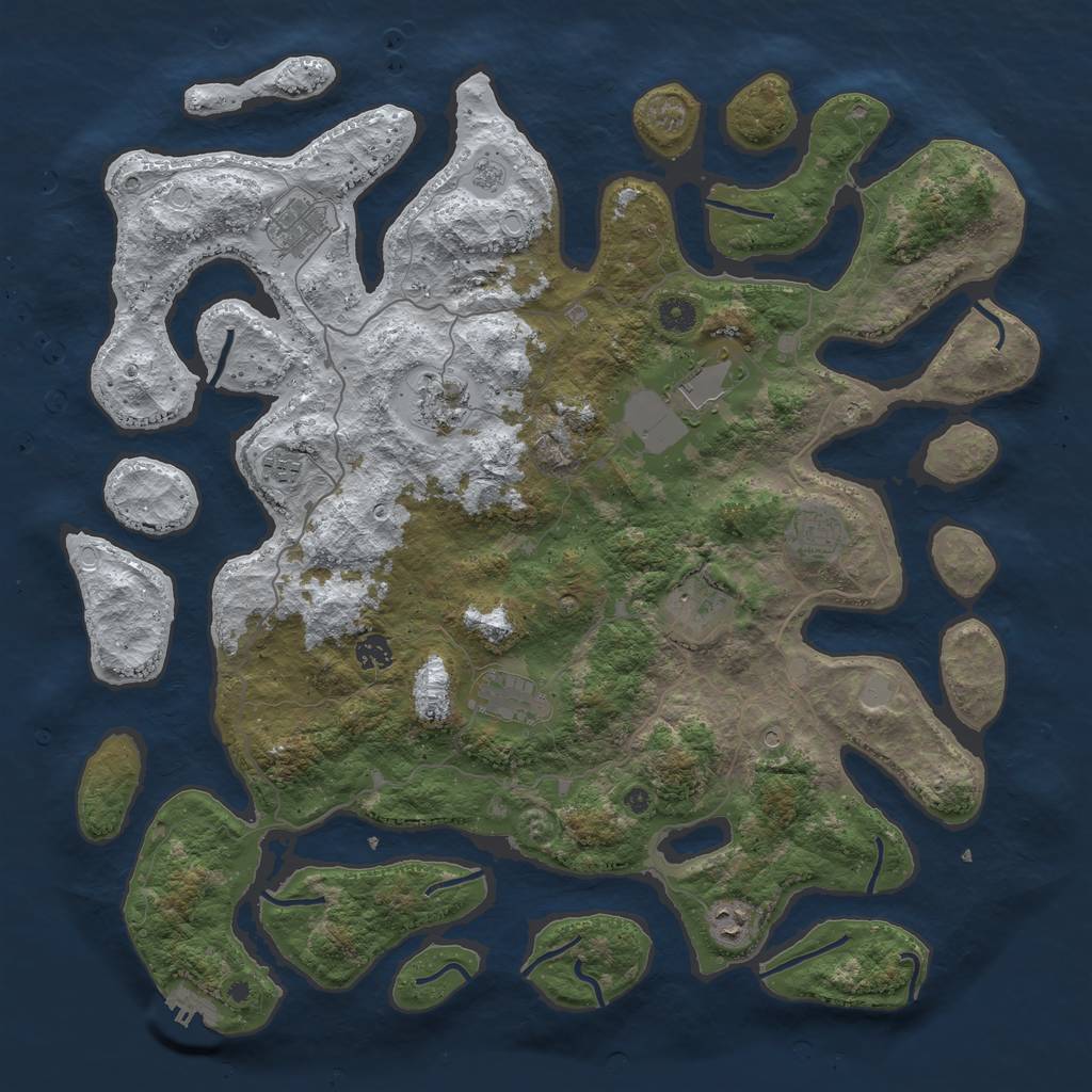 Rust Map: Procedural Map, Size: 4500, Seed: 2032022, 17 Monuments
