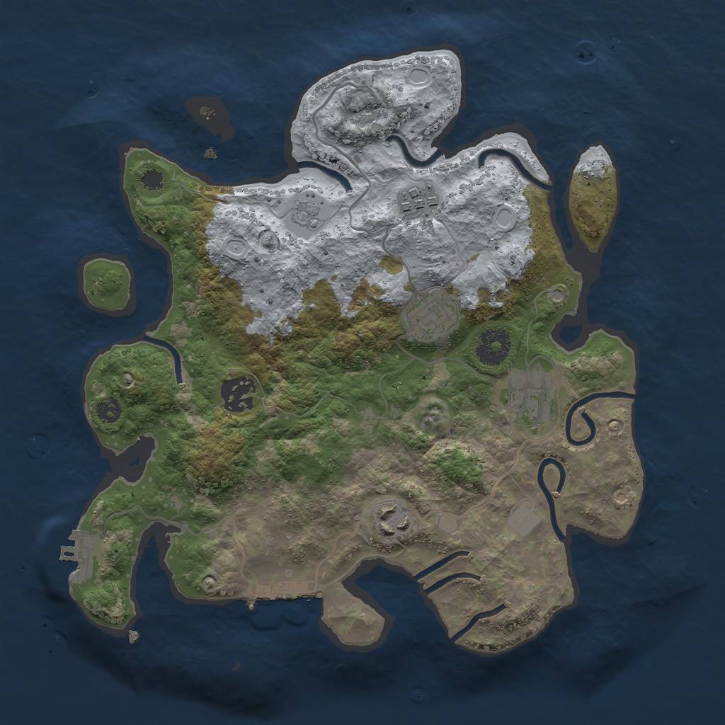 Rust Map: Procedural Map, Size: 3000, Seed: 31162, 13 Monuments