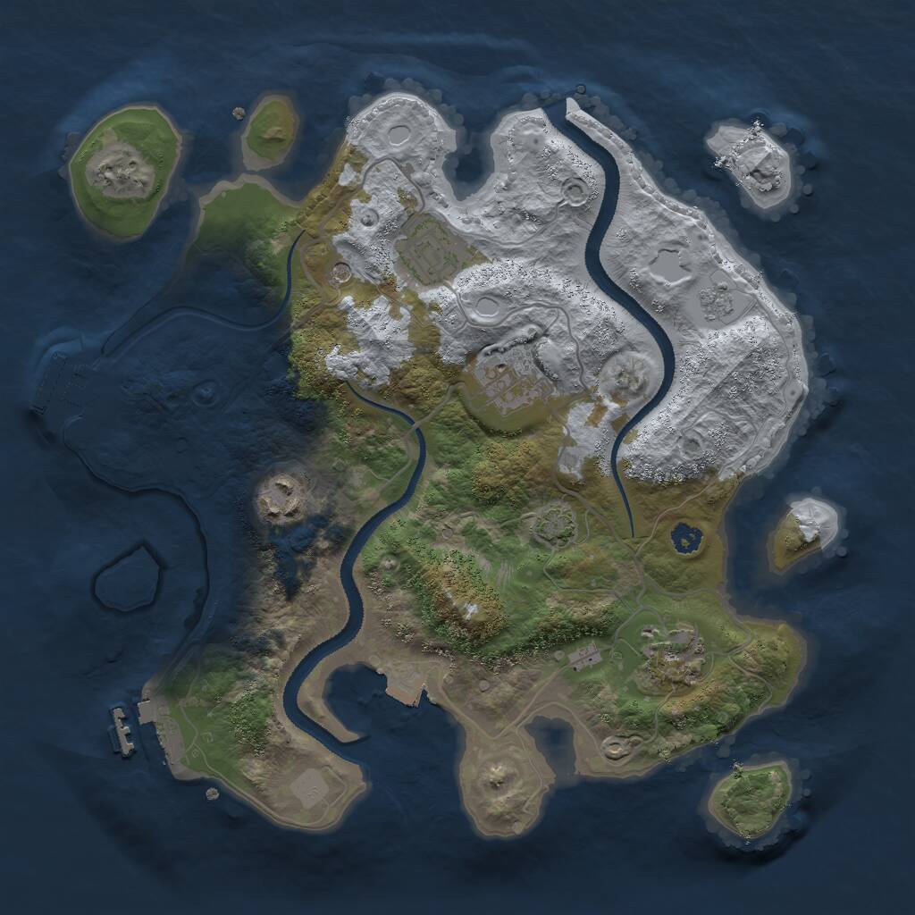Rust Map: Procedural Map, Size: 3000, Seed: 404, 10 Monuments