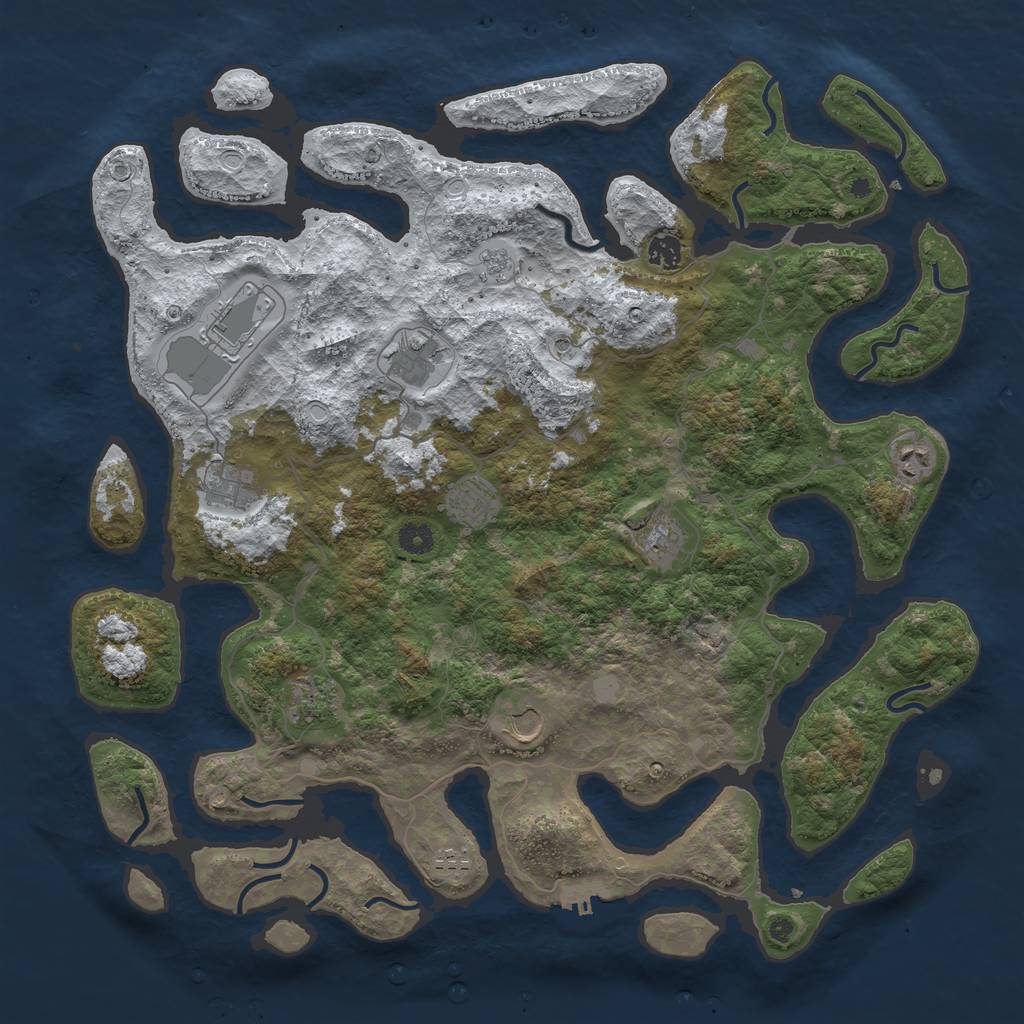 Rust Map: Procedural Map, Size: 4500, Seed: 68521, 18 Monuments