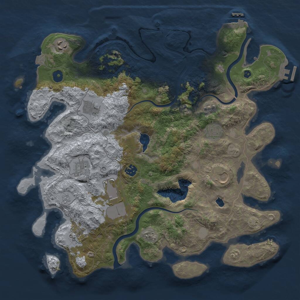 Rust Map: Procedural Map, Size: 4000, Seed: 279, 15 Monuments