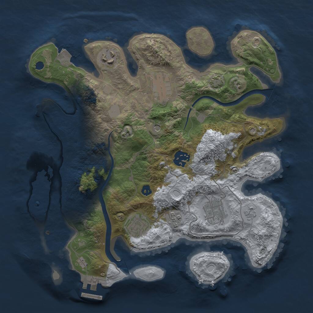 Rust Map: Procedural Map, Size: 3000, Seed: 78754723, 11 Monuments