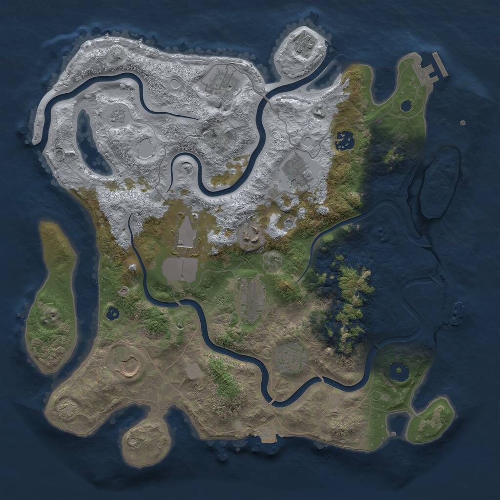 Rust Map: Procedural Map, Size: 3750, Seed: 20220203, 15 Monuments