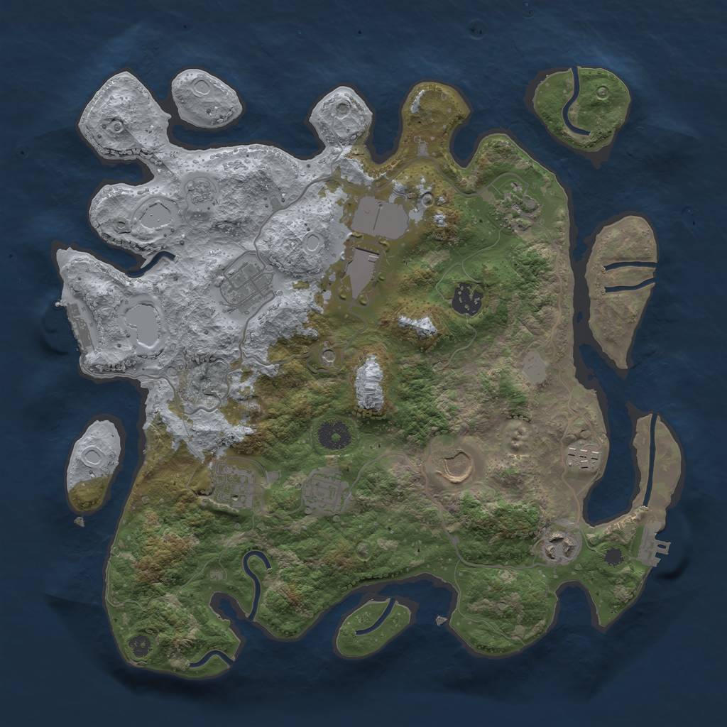 Rust Map: Procedural Map, Size: 3500, Seed: 2032022, 18 Monuments