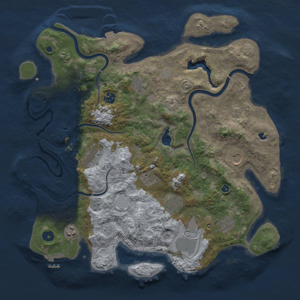 Rust Map: Procedural Map, Size: 4000, Seed: 82512, 16 Monuments