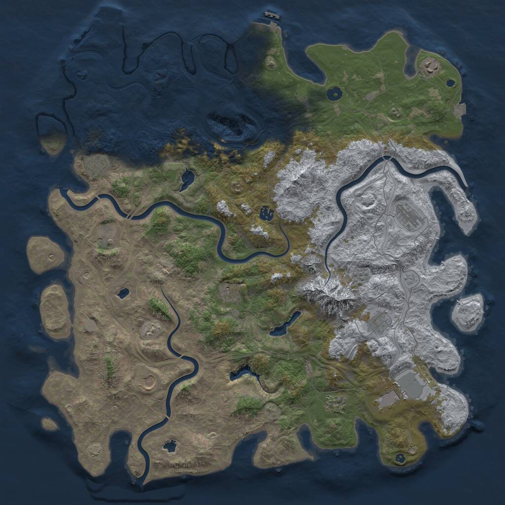 Rust Map: Procedural Map, Size: 5200, Seed: 8596698, 17 Monuments