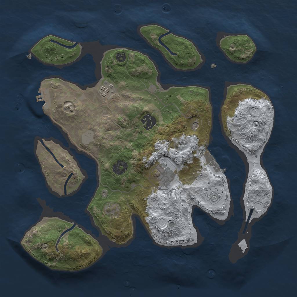 Rust Map: Procedural Map, Size: 3000, Seed: 230479406, 12 Monuments