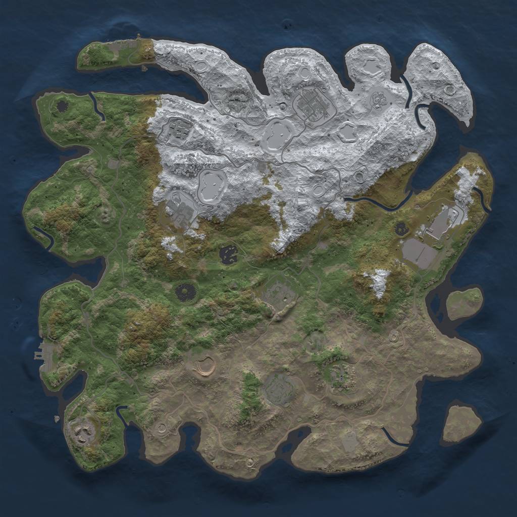 Rust Map: Procedural Map, Size: 4000, Seed: 1770278, 19 Monuments