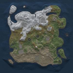 Thumbnail Rust Map: Procedural Map, Size: 3500, Seed: 1794865, 18 Monuments