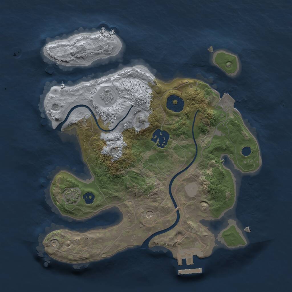 Rust Map: Procedural Map, Size: 2500, Seed: 1787924777, 6 Monuments