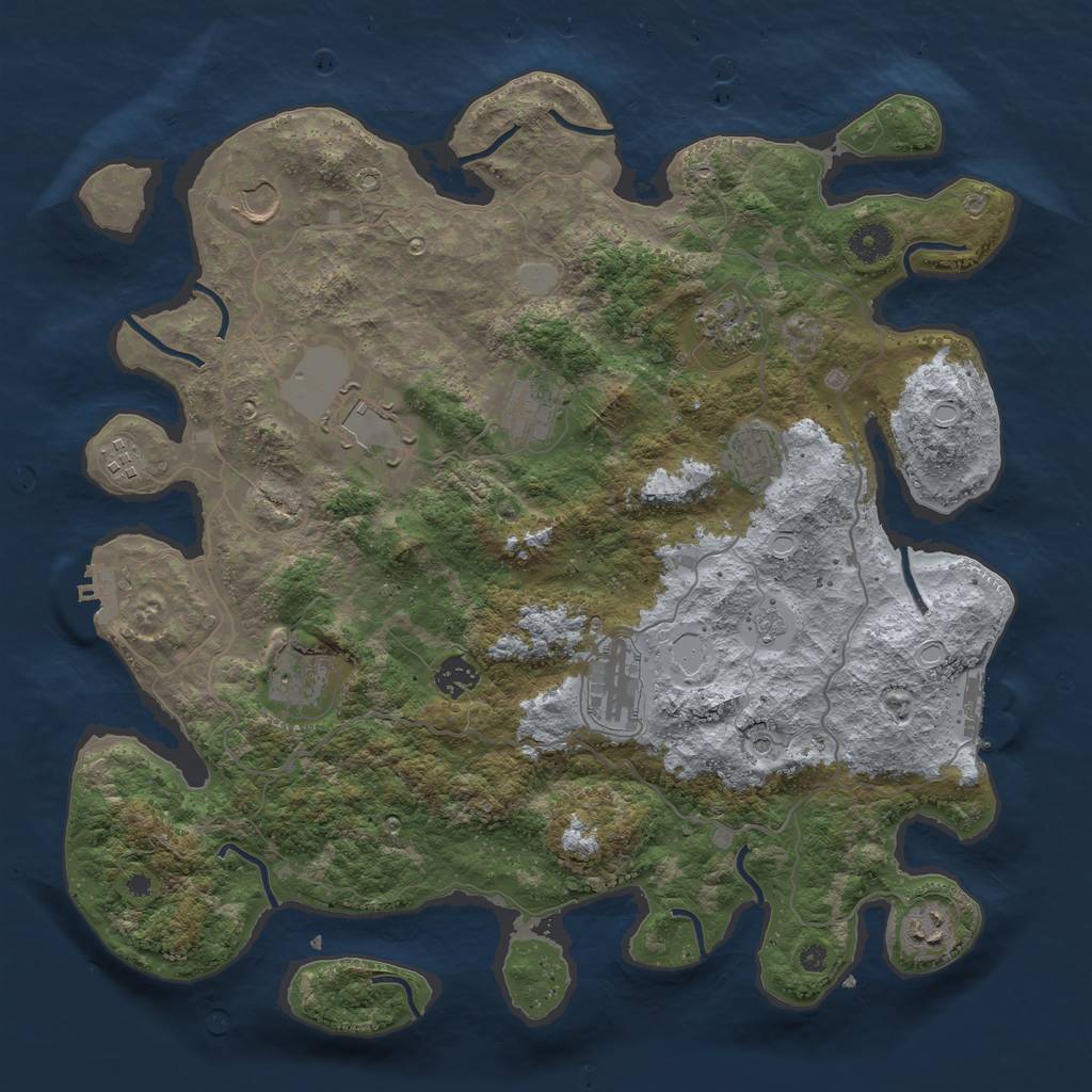 Rust Map: Procedural Map, Size: 4000, Seed: 34, 19 Monuments