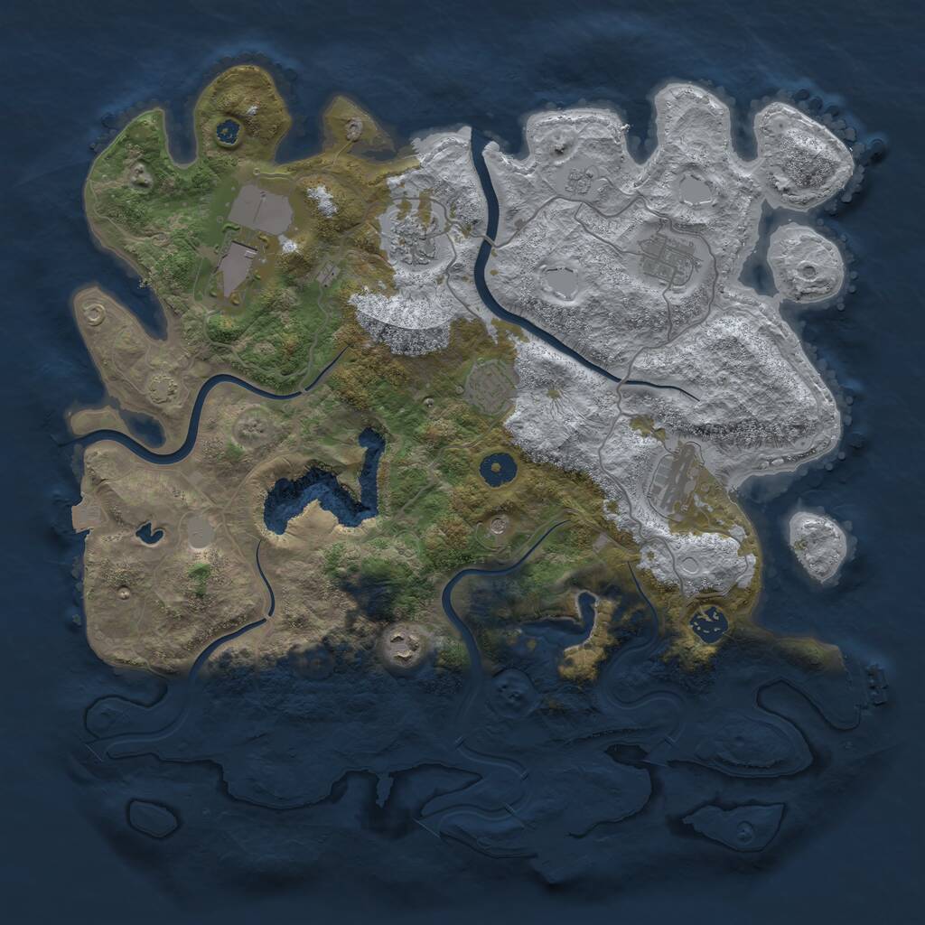 Rust Map: Procedural Map, Size: 4000, Seed: 220207, 13 Monuments