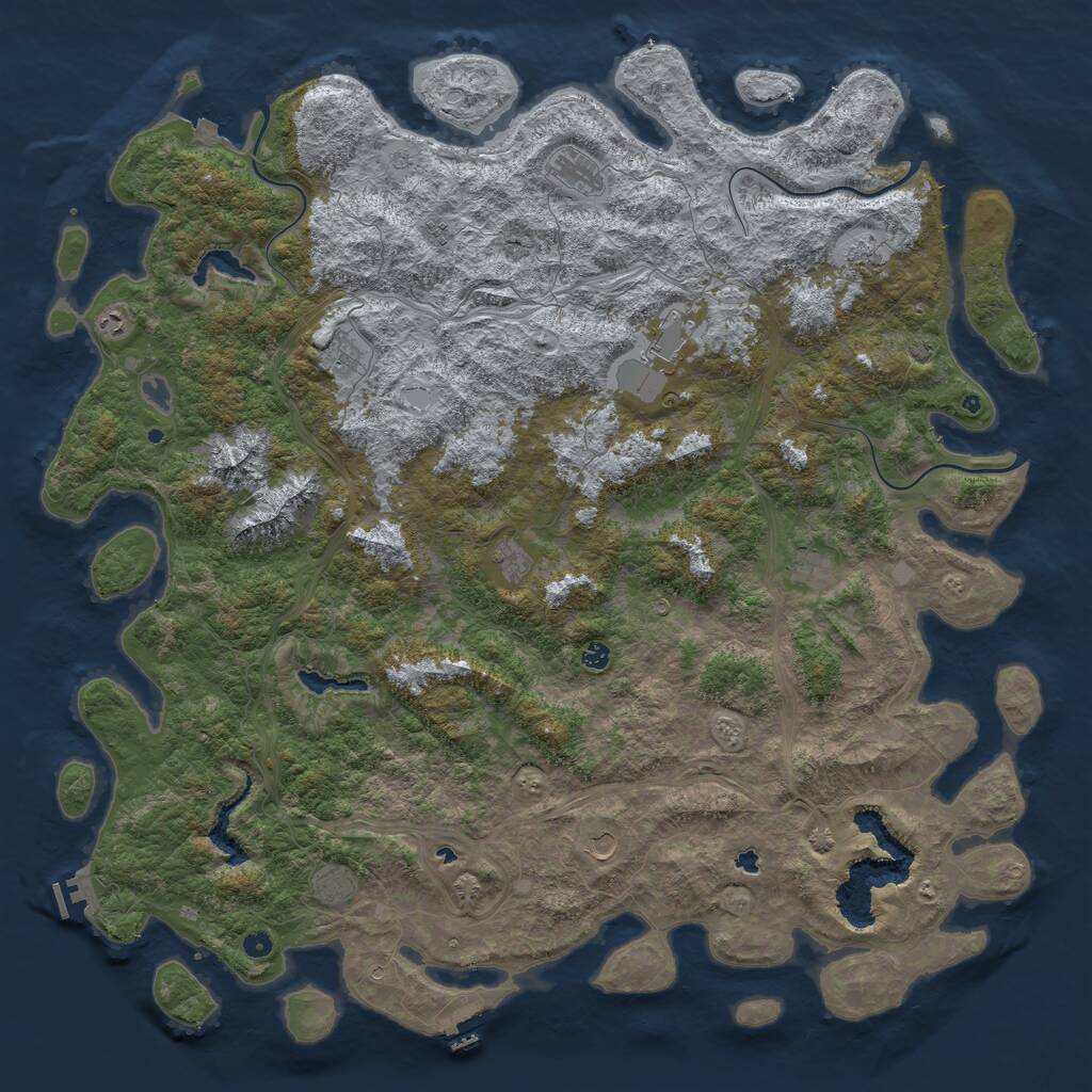 Rust Map: Procedural Map, Size: 6000, Seed: 20946374, 17 Monuments