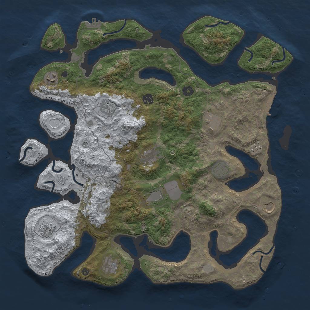 Rust Map: Procedural Map, Size: 4250, Seed: 1535788702, 20 Monuments