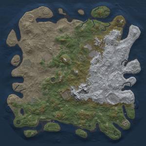Thumbnail Rust Map: Procedural Map, Size: 5000, Seed: 696969, 19 Monuments
