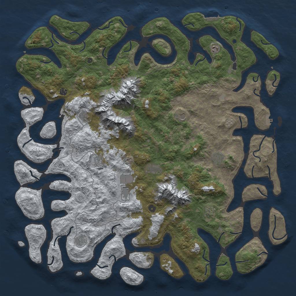 Rust Map: Procedural Map, Size: 6000, Seed: 235892, 20 Monuments