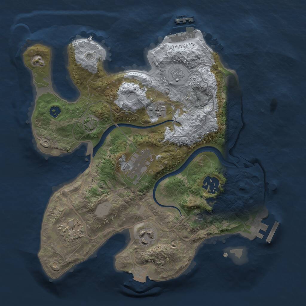 Rust Map: Procedural Map, Size: 2750, Seed: 28108478, 11 Monuments