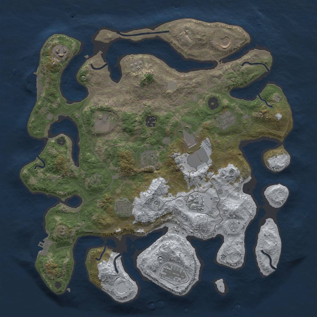 Rust Map: Procedural Map, Size: 4000, Seed: 1174957950, 20 Monuments